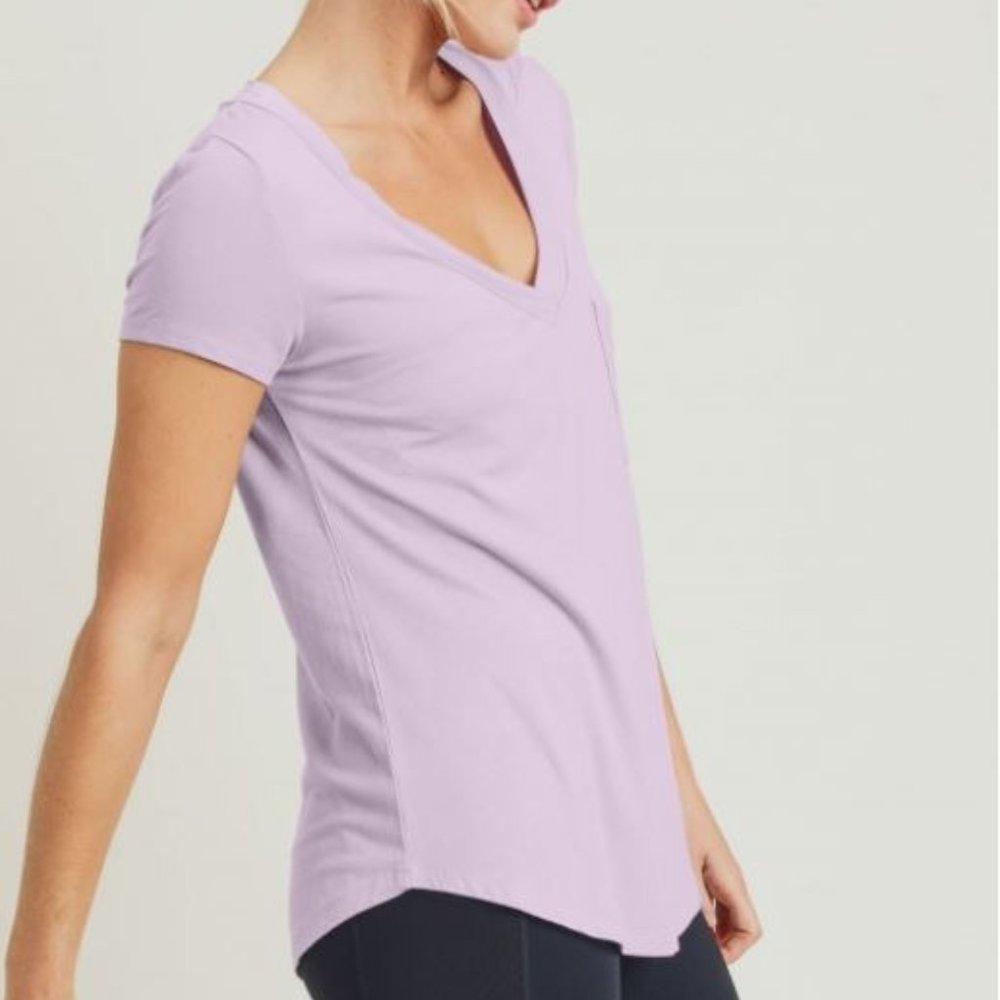 Mono B - Longline Deep V-Neck Pocket Shirt
